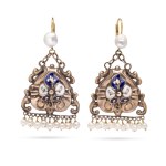Biedermeier earrings 1st half of the 19th century.