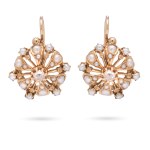 Earrings with half pearls 19th/20th century, Paris