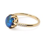 Ring with Australian opal and diamonds early 21st century.