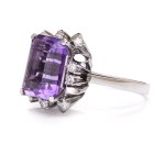 Ring with amethyst and diamonds 2nd half of 20th century.