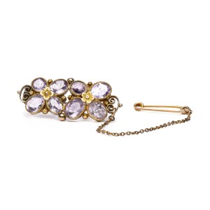 Brooch with amethysts early 20th century.