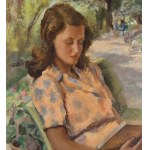 Eligio Finazzer Flori, Young woman reading in the park- Eligio Finazzer Flori