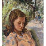 Eligio Finazzer Flori, Young woman reading in the park- Eligio Finazzer Flori