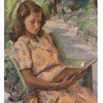 Eligio Finazzer Flori, Young woman reading in the park- Eligio Finazzer Flori