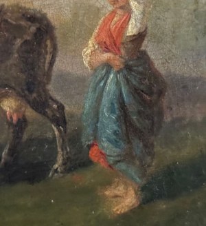Filippo Palizzi (ATT), Peasant woman with a flock