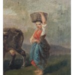 Filippo Palizzi (ATT), Peasant woman with a flock