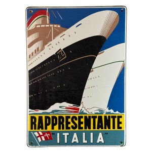 Original enamel sign of Italian representation
