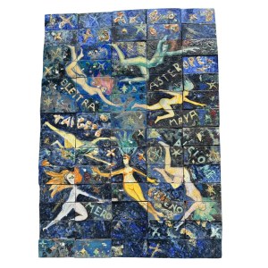 Mosaic on glazed and decorated terracotta tiles