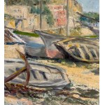 UNIDENTIFIED SIGNATURE, View of a seaside with boats on the shore