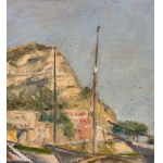 UNIDENTIFIED SIGNATURE, View of a seaside with boats on the shore