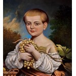 UNIDENTIFIED SIGNATURE, Portrait of a child with fruit
