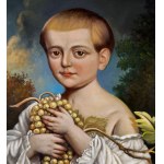 UNIDENTIFIED SIGNATURE, Portrait of a child with fruit