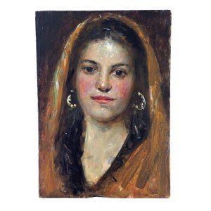 ANONIMO, Portrait of a woman with a headdress