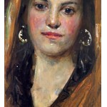 ANONIMO, Portrait of a woman with a headdress