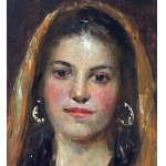 ANONIMO, Portrait of a woman with a headdress