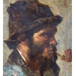 SCUOLA ITALIANA, Portrait of a man with a pipe