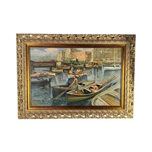 Marino Faliero, Seascape with boats - Marino Faliero