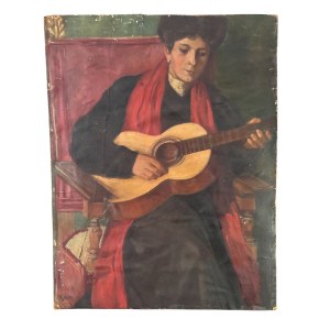 E. Notte, Seated Woman with Guitar - E. Notte