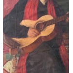 E. Notte, Seated Woman with Guitar - E. Notte
