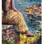 Marino Faliero, View of the Amalfi coast with a female figure - Marino Faliero