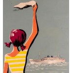 Filippo Romoli, Woman on a balcony overlooking the sea - Filippo Romoli