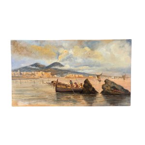 ANONIMO, Neapolitan Seascape with Boats and Fishermen