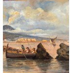 ANONIMO, Neapolitan Seascape with Boats and Fishermen