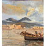 ANONIMO, Neapolitan Seascape with Boats and Fishermen