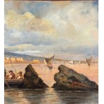 ANONIMO, Neapolitan Seascape with Boats and Fishermen