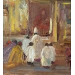 Michele D'Aniello, Church Interior with Figures - Michele D'Aniello