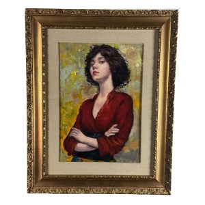 ANONIMO, Portrait of a Woman in a Red Dress