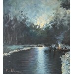 SCUOLA ITALIANA, Landscape with river and figures