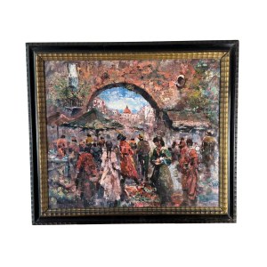 ANONIMO, Neapolitan Street with Market and Figures