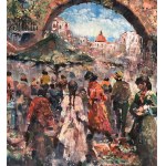 ANONIMO, Neapolitan Street with Market and Figures