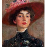 SCUOLA ITALIANA, Portrait of a woman with a hat