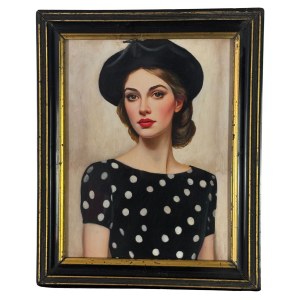 ANONIMO, Portrait of a woman with a hat