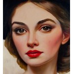 ANONIMO, Portrait of a woman with a hat