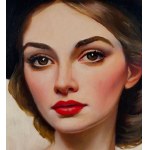 ANONIMO, Portrait of a woman with a hat