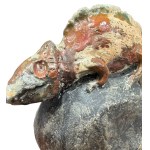 Skull with a reptile