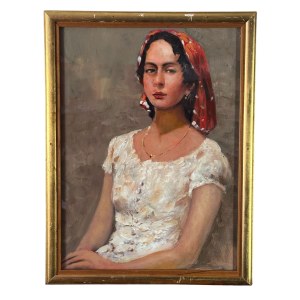 ANONIMO, Portrait of a woman with a headdress