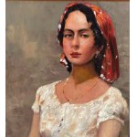 ANONIMO, Portrait of a woman with a headdress