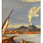 ANONIMO, Seashore view with boats and fishermen