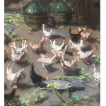 R.CARIGNANI, Interior with chickens - R. CARIGNANI