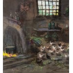 R.CARIGNANI, Interior with chickens - R. CARIGNANI