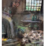 R.CARIGNANI, Interior with chickens - R. CARIGNANI
