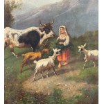 Landscape with a peasant woman and her flock