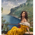 SALVATORE TESTA, Portrait of a young woman on the coast - Salvatore Testa