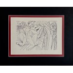 Pablo Picasso (1881-1973), Une femme nue, ses amants et un putto, (Naga kobieta, jej kochankowie i Putto)