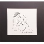 Pablo Picasso (1881-1973), Szkic kobiety z obrazu E.Maneta „Śniadanie na trawie” z cyklu Les Dejeuners (Obiady), 1962