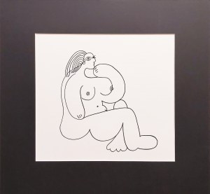 Pablo Picasso (1881-1973), Szkic kobiety z obrazu E.Maneta „Śniadanie na trawie” z cyklu Les Dejeuners (Obiady), 1962